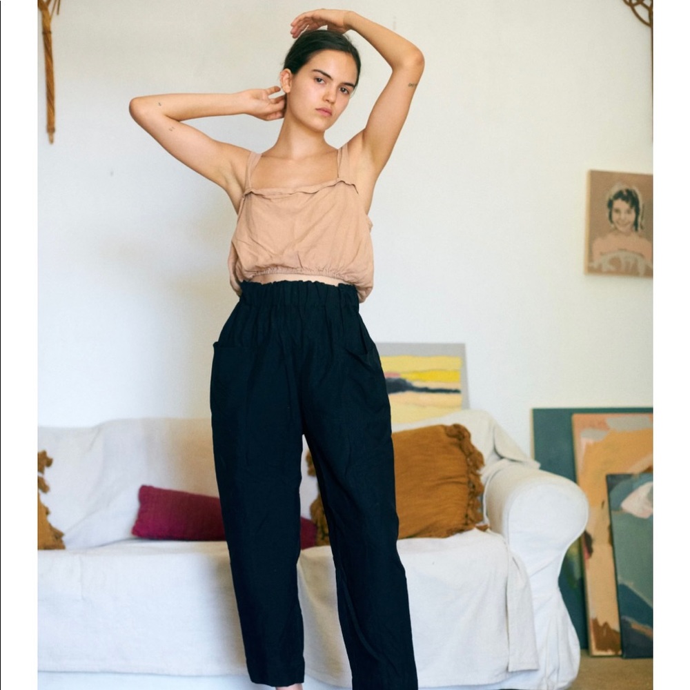 OZMA Vivien Silk Top in Desert